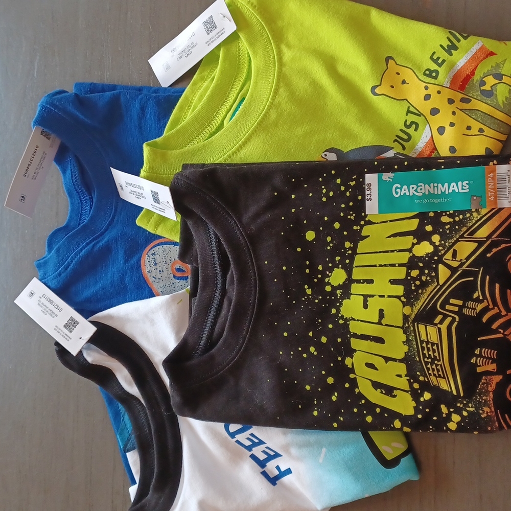 NWT, four Garanimals t-shirts, size 4T
